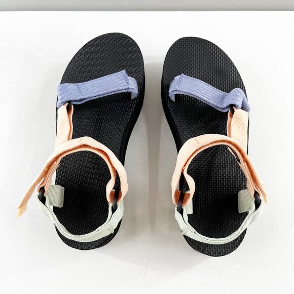 Teva Flatform Universal Platform Sandal Sage Peach Light Blue Color Block 8 - Picture 4 of 7